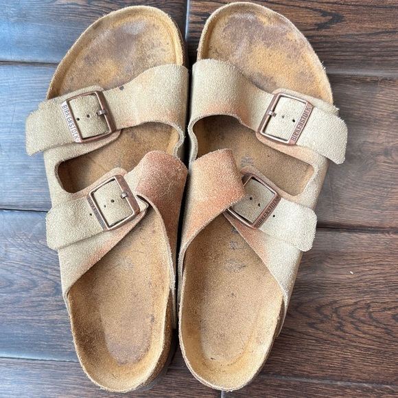Birkenstock Suede Beige Sandals MEN - Picture 1 of 2